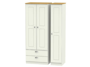 Welcome Furniture Victoria Tall Triple 2 Drawer Wardrobe