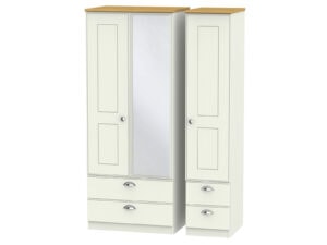 Welcome Furniture Victoria Triple 2 Drawer Mirror + Drawer Wardrobe