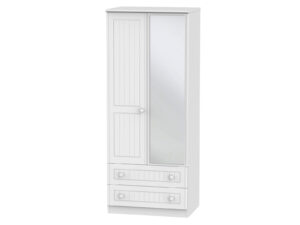Welcome Furniture Warwick 2ft6 2 Drawer Mirror Wardrobe