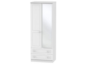 Welcome Furniture Warwick Tall 2ft6 2 Drawer Mirror Wardrobe