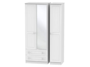 Welcome Furniture Warwick Tall Triple 2 Drawer Mirror Wardrobe