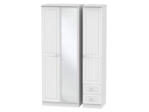 Welcome Furniture Warwick Tall Triple 2 Drawer Mirror + Drawer Wardrobe