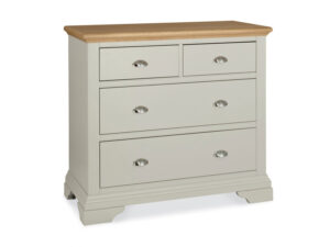 Bentley Designs Hampstead Chest - 2+2 Drawer in Soft Grey and Pale Oak