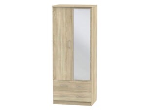 Welcome Furniture Avon 2ft6  2 Drawer Mirror Wardrobe