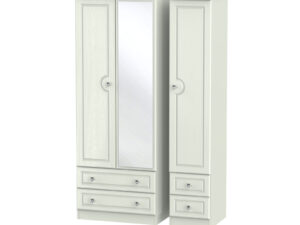 Welcome Furniture Crystal Tall Triple 2 Drawer Mirror + Drawer Wardrobe