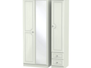 Welcome Furniture Crystal Tall Triple Mirror + Drawer Wardrobe