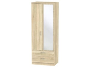 Welcome Furniture Devon Tall 2ft6 2 Drawer Mirror Robe