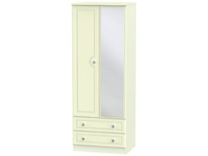 Welcome Furniture Pembroke Tall 2ft6 2 Drawer Mirror Wardrobe