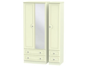 Welcome Furniture Pembroke Tall Triple 2 Drawer Mirror + Drawer Wardrobe