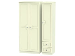 Welcome Furniture Pembroke Triple Plain + Drawer Wardrobe