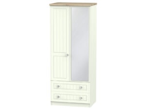Welcome Furniture Rome 2ft6 2 Drawer Mirror Wardrobe