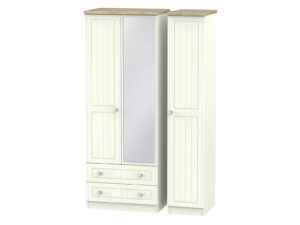 Welcome Furniture Rome Tall Triple 2 Drawer Mirror Wardrobe