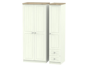 Welcome Furniture Rome Triple Plain & Drawer Wardrobe