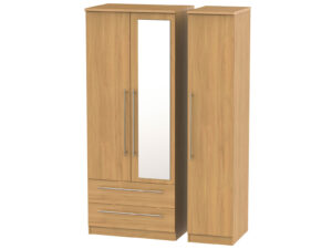 Welcome Furniture Sherwood Triple 2 Drawer Mirror Wardrobe
