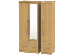 Welcome Furniture Sherwood Triple 2 Drawer Mirror & Drawer Wardrobe