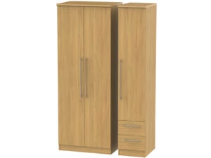 Welcome Furniture Sherwood Tall Triple Plain & Drawer Wardrobe