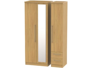 Welcome Furniture Sherwood Tall Triple Mirror & Drawer Wardrobe