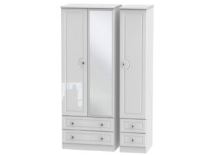 Welcome Furniture Balmoral Tall Triple 2 Drawer Mirror + Drawer Wardrobe