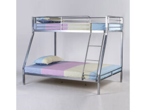 3ft Single Sleep To Go No Bolt Triple Bunk Bedstead in Silver