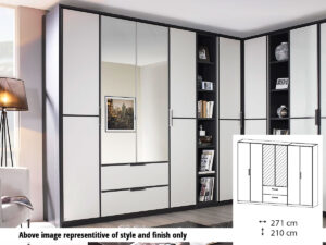 Rauch Essensa 6 Door 2 Drawer 2 Mirror Wardrobe (H 210cm) 57K2