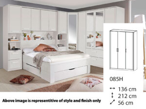 Rauch Rivera Hinged 3 Door Wardrobe + Cornice 136cm x 212cm - 085H