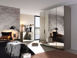 Rauch Miramar Type5 - 3 Hinged Door Wardrobe (2 x Glass + 1 x middle mirror door) ART5F9P