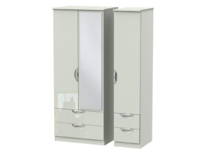 Welcome Furniture Camden Triple 2 Drawer Mirror + Drawer Wardrobe