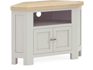 G8297 SALCOMBE GREY CORNER TV UNIT WITH 2 DOORS