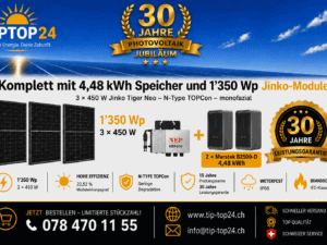 Balkonkraftwerk 600 W / 1350 Wp mit 4,48-kWh-Speicher
