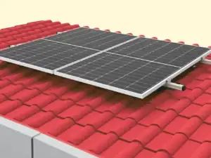 Solaranlage auf rotem Ziegeldach