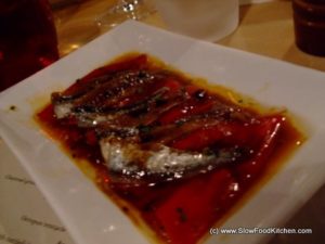 Anchovies and piquillo peppers with sherry reduction Camino Westferry