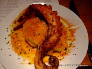 Octopus tentacle with olive oil mash and paprika