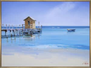 The Yellow Shed On The Pier - Canvas