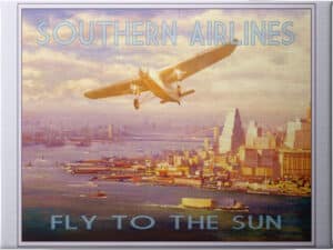 Southern Airlines- Fly to The Sun - Unframed Canvas Unframed Canvas