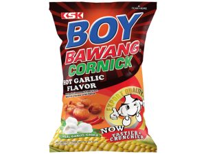 Boy Bawang Corn Snack Hot Garlic Flavor (90g)