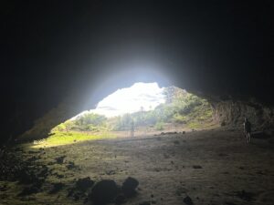 Inside one of the Whatipu sea caves