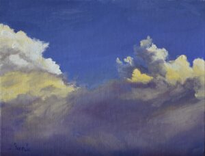 Oil painting of a Cloudy summer sky in monza