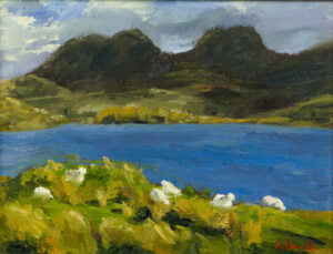 Loch Torridon original Scotland landscape oil painting by Andrea Bocedi, 18 x 24 cm