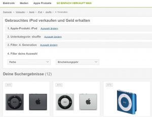 Ankauf zu Festpreisen - z.B. über rebuy (Screenshot)