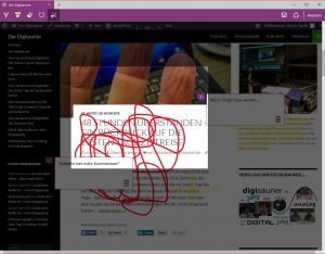 Mit Edge kann man Webseiten mit Markierungen und Anmerkungen versehen