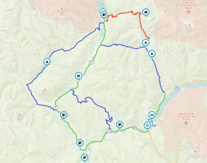 map of lemon Creek motorcycle route