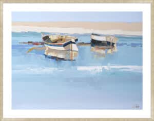Moorings at Low Tide, Aspendale - 5cm White Border
