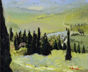fields of pienza tuscany italy oil painting Andrea Bocedi