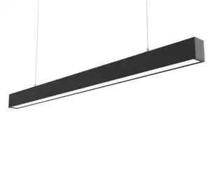 Modern commercial LED linear lighting installation for offices and warehouses - 130 Lm/W efficiency and DALI dimming