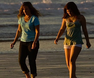 Mother and daughter on beach photo by Mike Baird