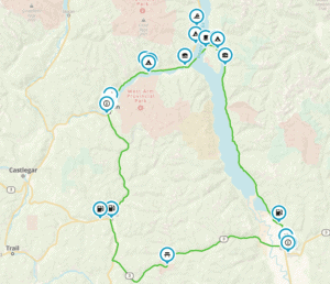 map of kootenay pass motorcycle route