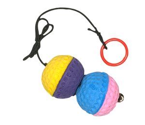 JUGUETE GATO DUETO PELOTAS C/ ELASTICO Y CAMPANA