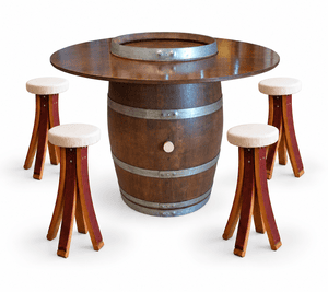 Table Tonneau Plateau Encastre + 4 Tabourets Listrac – Image 3