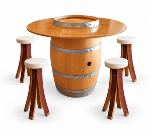 Table Tonneau Plateau Encastre + 4 Tabourets Listrac – Image 2