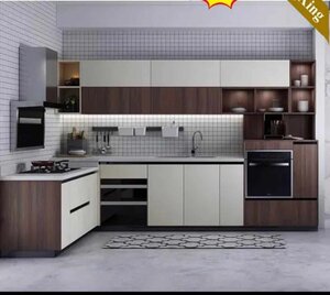 أثاث مطبخ خشبي مخصص حديث لغرفة المعيشة المنزلية والفندقية، خزائن مطبخ